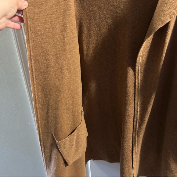 J Crew Women Juliette Collarless Open Cardigan/Blazer COFFEE BROWN Size LG - Picture 3 of 6